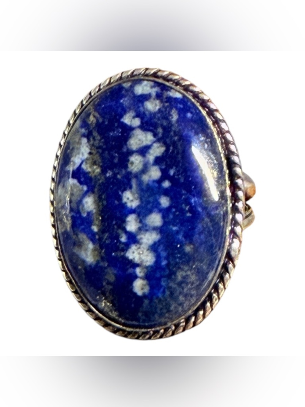 Y2K Lapis Lazuli Boho Ring in a Sterling Silver Setting, Deadstock, Size 9.5